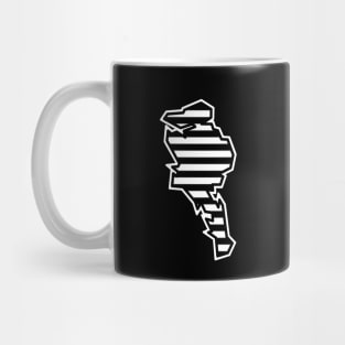 Quadra Island Silhouette in Black and White Lined Pattern - Stripes - Quadra Islandd Mug